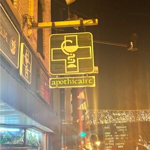 Apothicaire Neon Pharmacy Sign - Yellow and Black